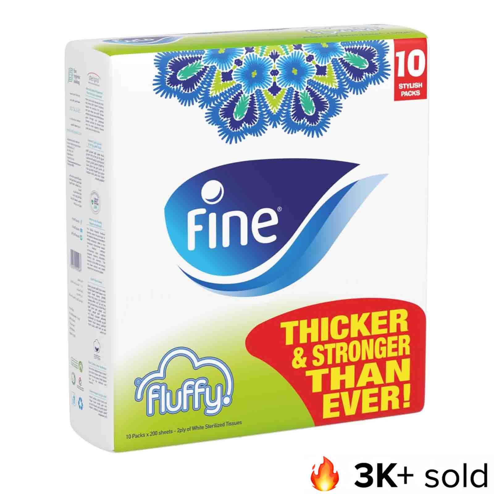 TISSUE FACIAL FINE FLUFFY 200 X 2 PLY ( 1 X 10 PCS )