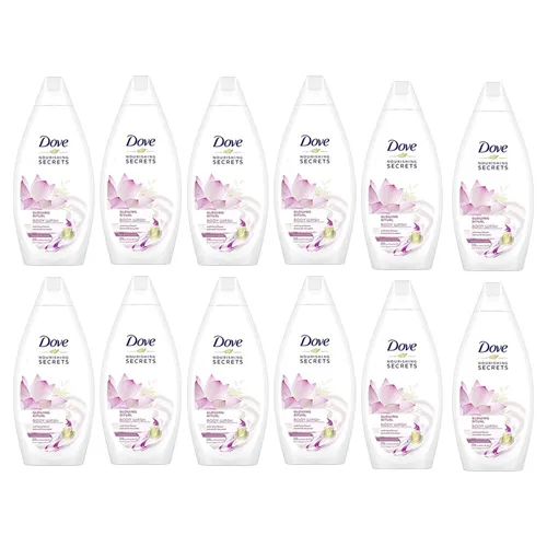 Dove Nourishing Secrets Glowing Ritual Shower Gel Body wash With Lotus Flower Extract And Rice Milk 12 X 500 ml