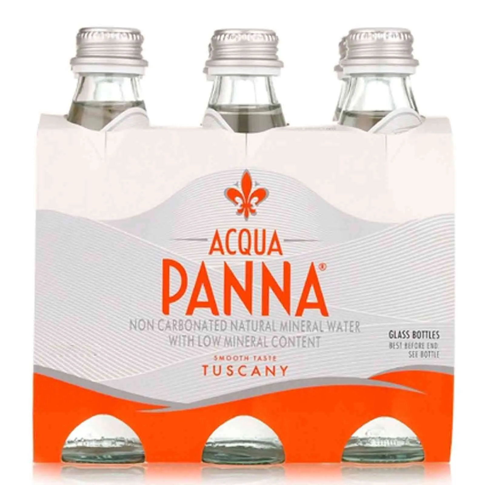 WATER MINERAL GLASS BOTTLE ACQUA PANNA ( 12 X 250 ml ) 