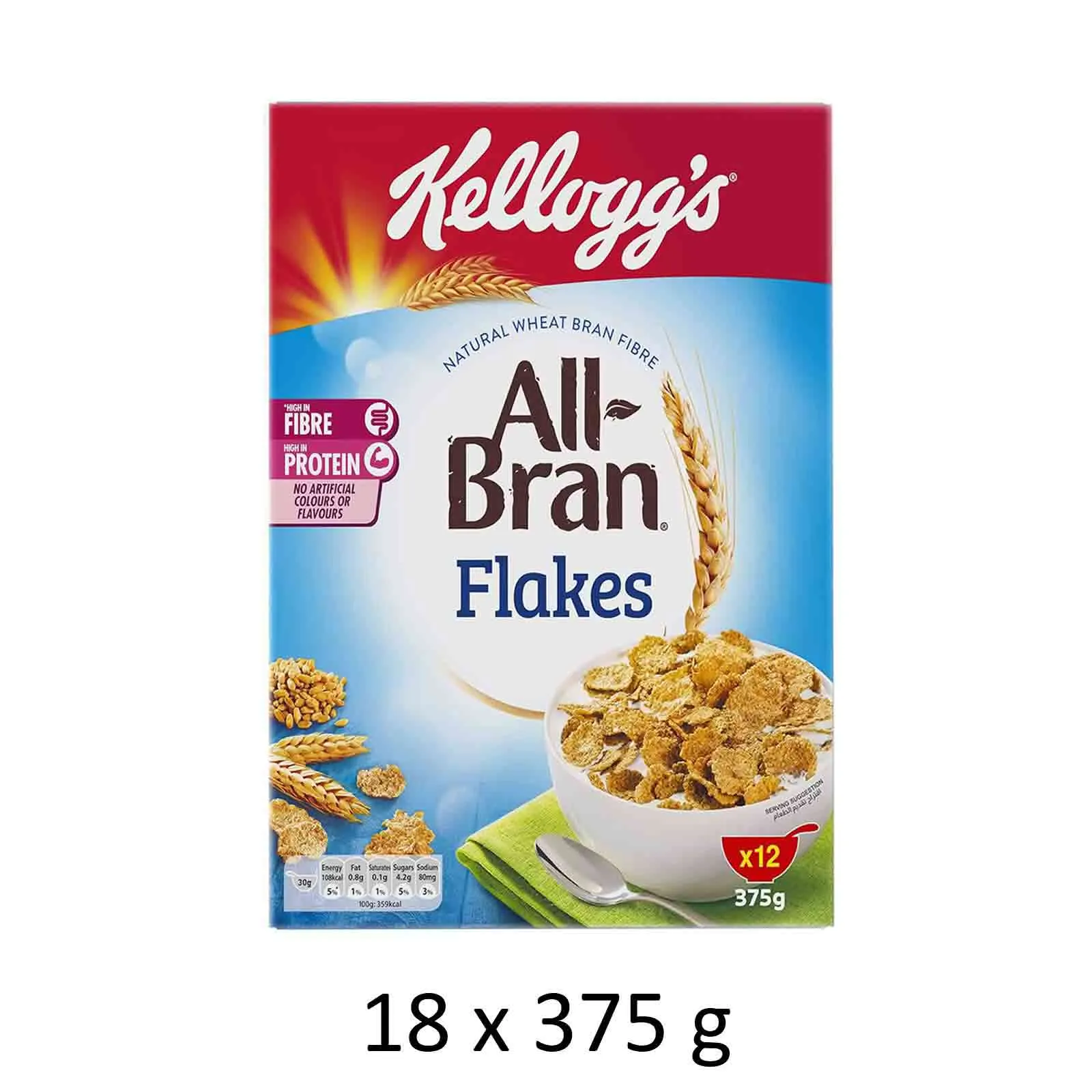 BRAN FLAKES KELLOGGS ( 18 X 375 GM )