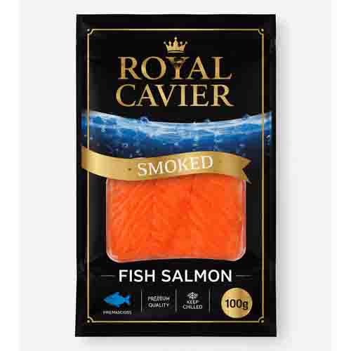FISH SALMON SMOKED ROYAL CAVIER CHILLED ROYAL CAVIER ( 100 GM )