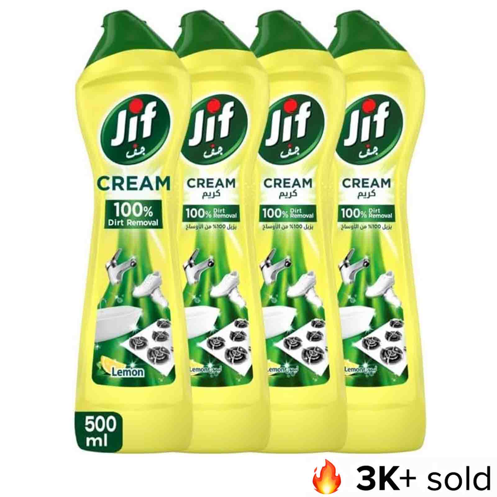 CLEANER CREAM WITH MICRO CRYSTALS LEMON JIF (4 X 500 ML)