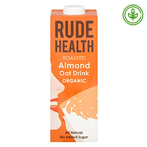 MILK ROASTED ALMOND & OAT DRINK ORGANIC RUDE HEALTH ( 1 LTR )