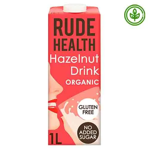 MILK HAZELNUT DRINK ORGANIC RUDE HEALTH ( 1 LTR )