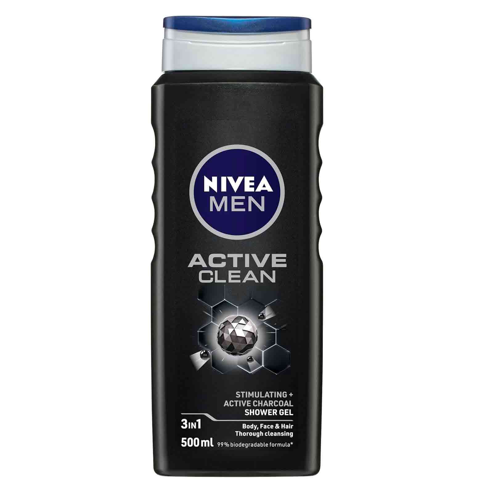 SHOWER GEL ACTIVE CLEAN CHARCOAL MEN NIVEA (500 ML)