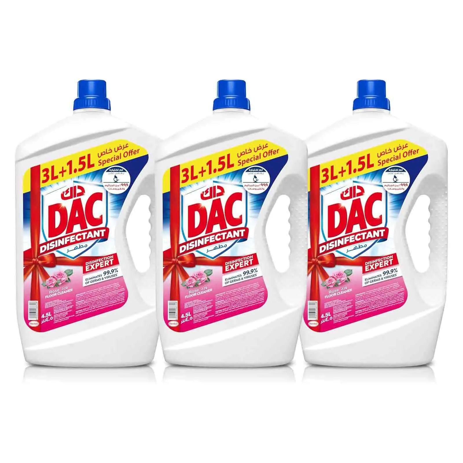 DISINFECTANT FLOOR CLEANER ROSE DAC ( 3 X 4.5 LTR )
