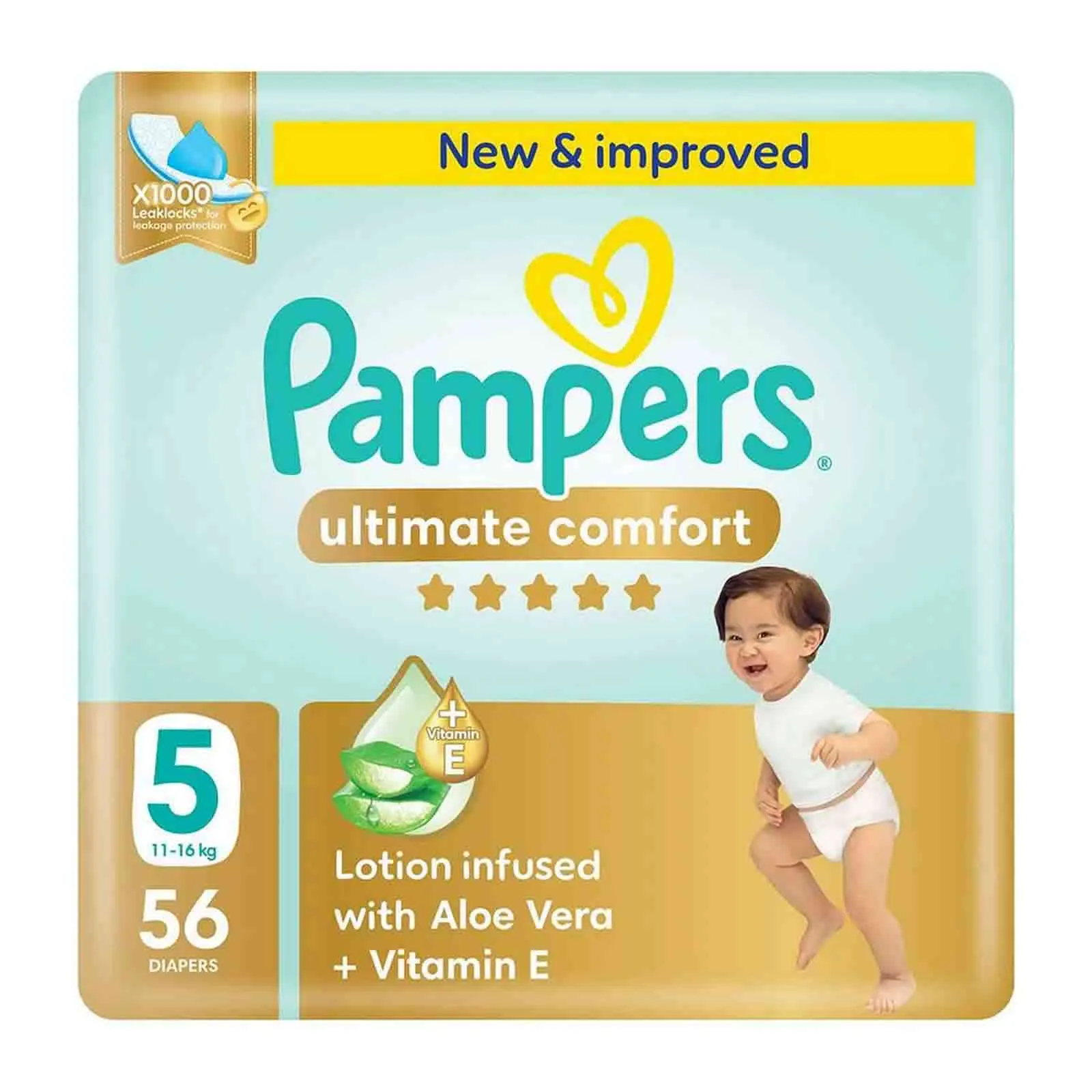 DIAPERS PREMIUM CARE SIZE 5, 11 - 16 kg PAMPERS ( 46 PCS )