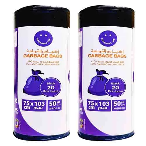 GARBAGE BAG OXO BIO DEGRADABLE 50G - 75 X 103 CM BLK ROLL GOODNESS (2 X 20 PCS )