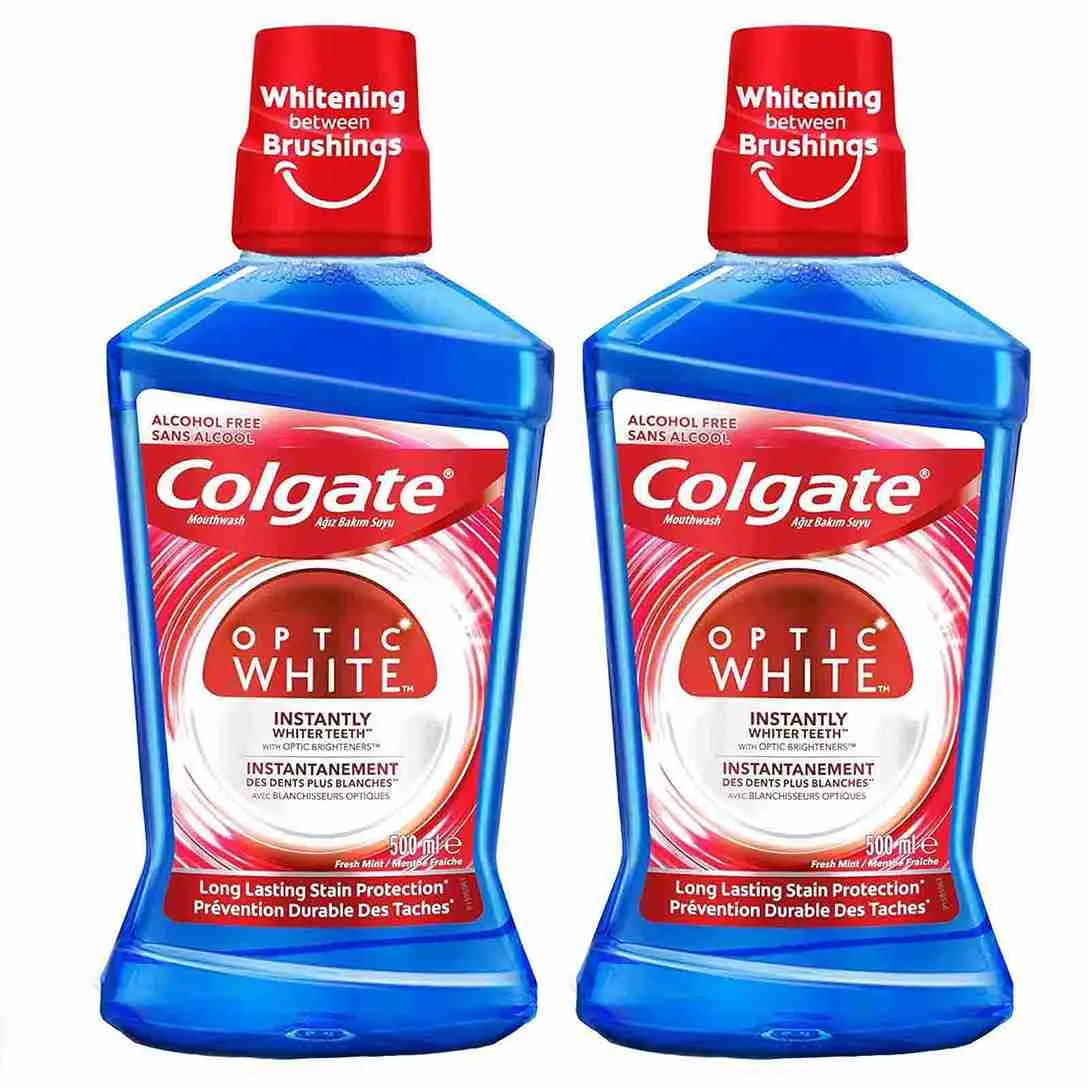 MOUTH WASH OPTIC WHITE COLGATE ( 2 X 500 ML )
