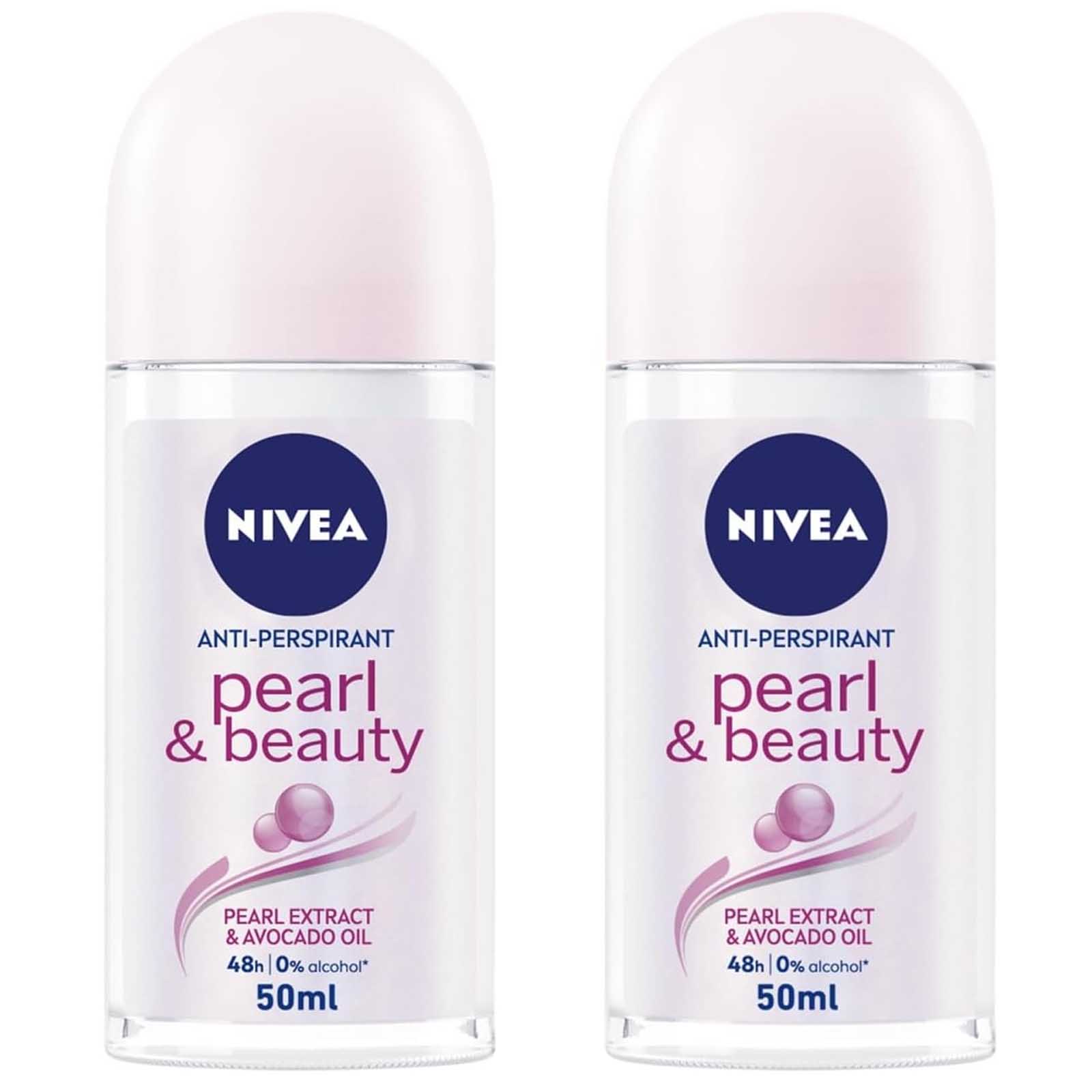  Nivea Pearl & Beauty Antiperspirant Roll On For Women 2 x 50 ml