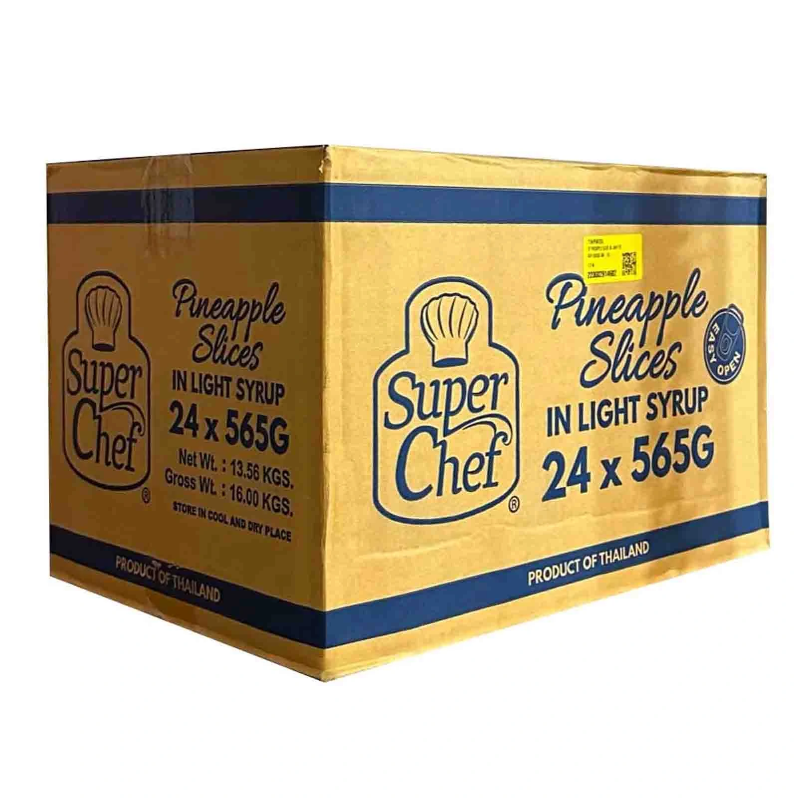PINEAPPLE SLICES IN LIGHT SYRUP SUPER CHEF ( 24 X 565 GM )