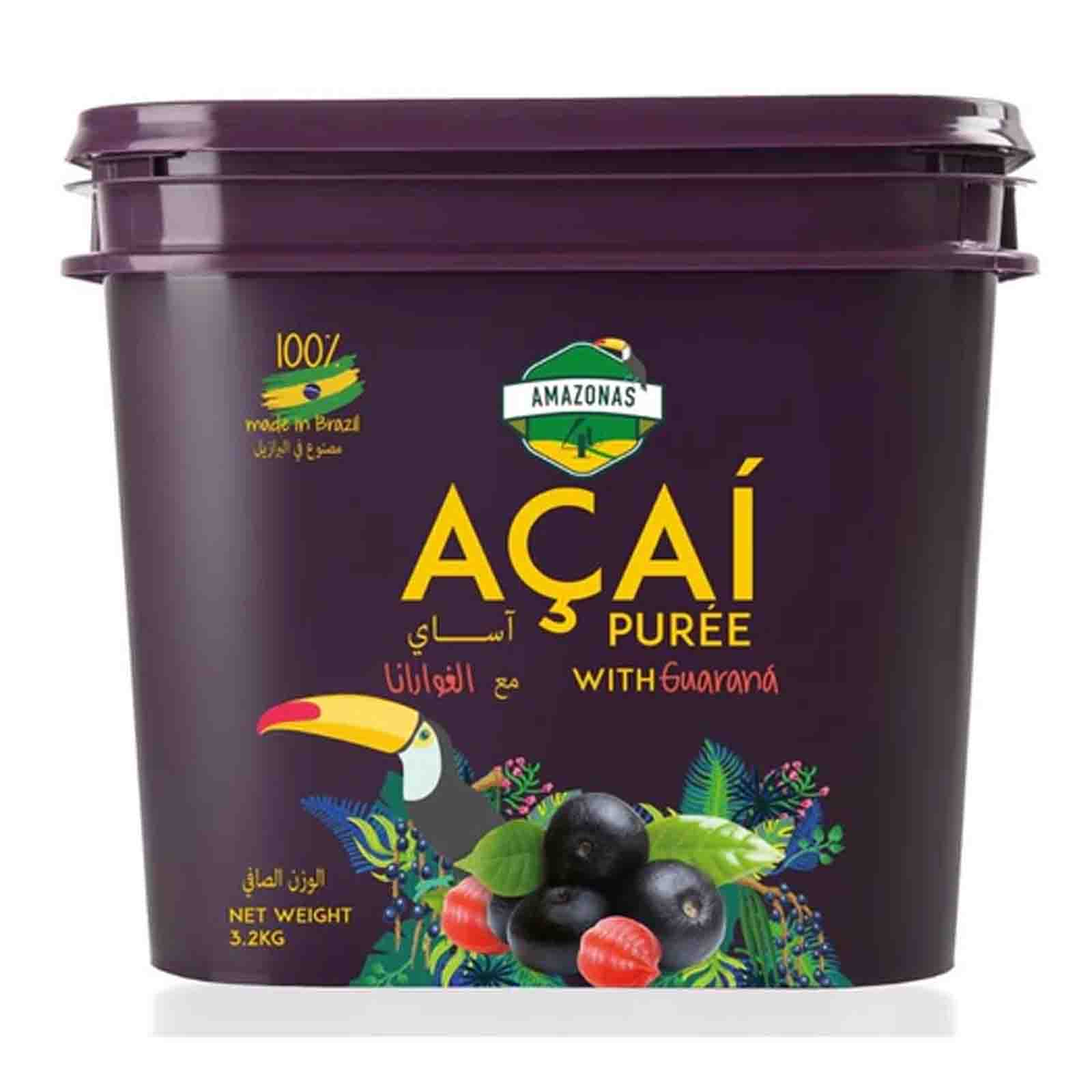ACAI PUREE WITH GUARANA FROZEN AMAZONAS4U ( 3.2 kg )