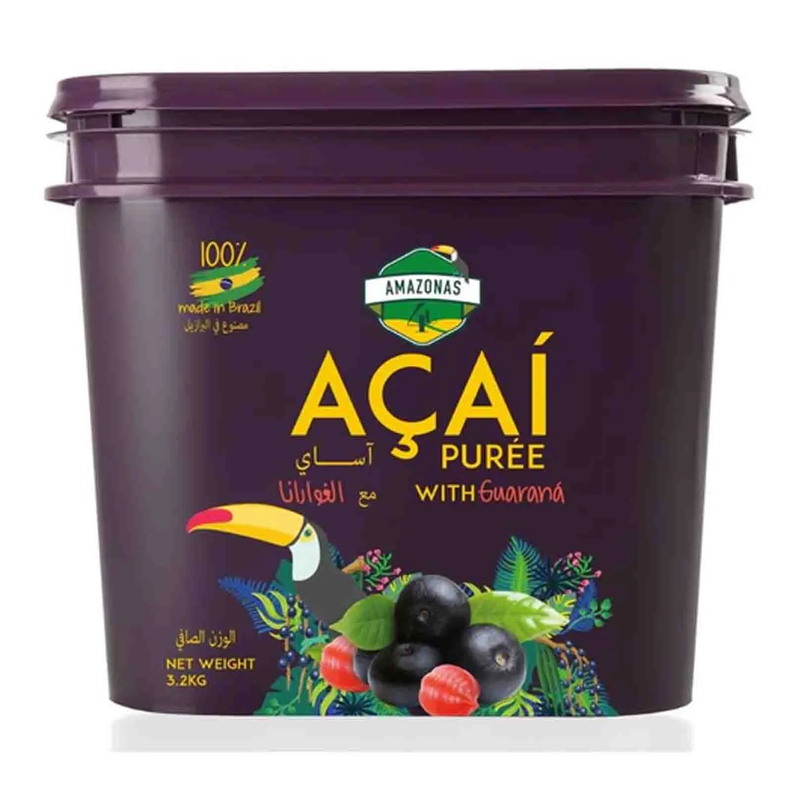 ACAI PUREE WITH GUARANA FROZEN AMAZONAS4U ( 3.2 KG )