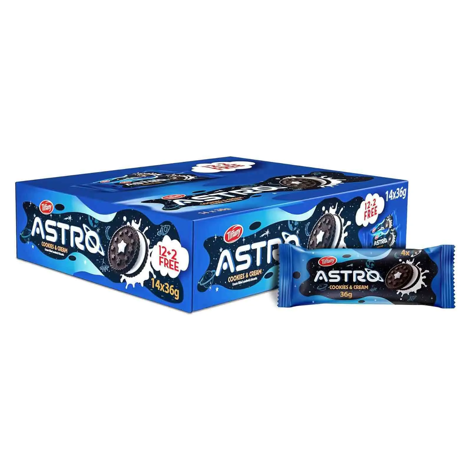 BISCUIT COOKIES & CREAM ASTRO TIFFANY ( 12+2 X 36 GM )