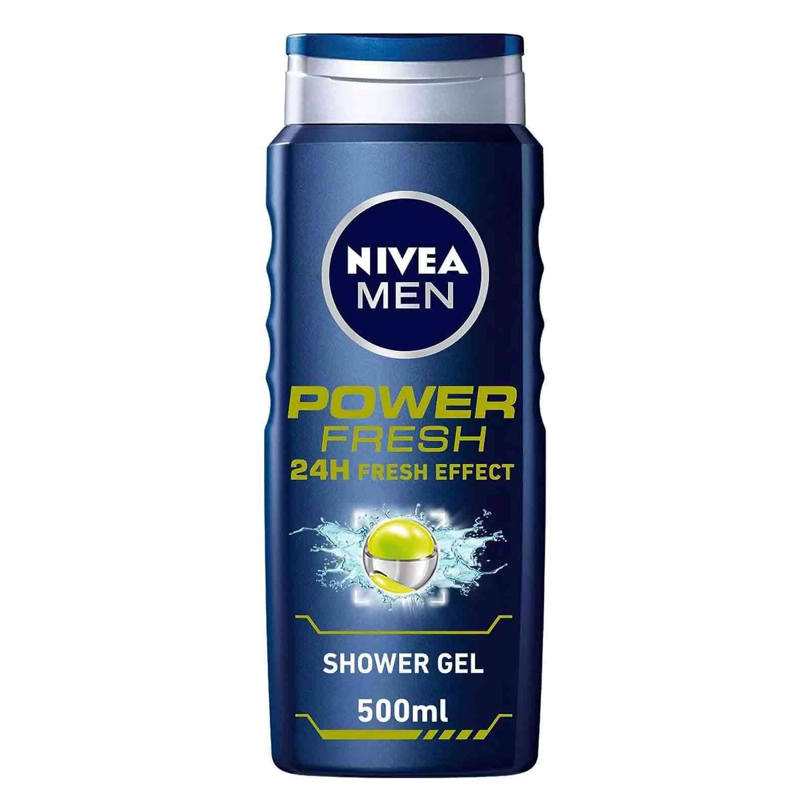 SHOWER GEL MEN 3 IN 1 POWER 24H FRESH NIVEA ( 500 ML )