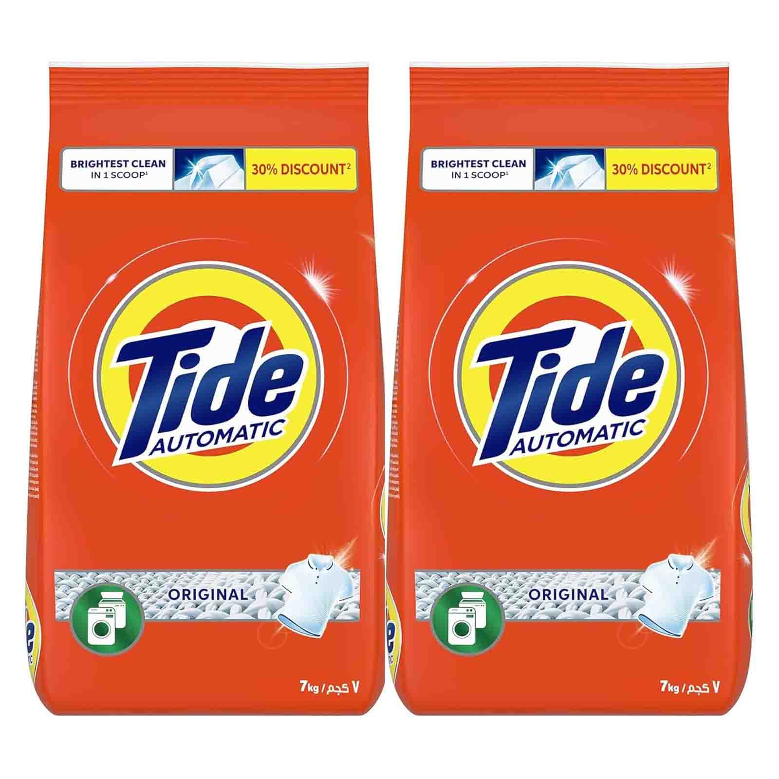 LAUNDRY DETERGENT POWDER GREEN AUTOMATIC FAST ACTION ORIGINAL TIDE ( 2 X 7 KG )