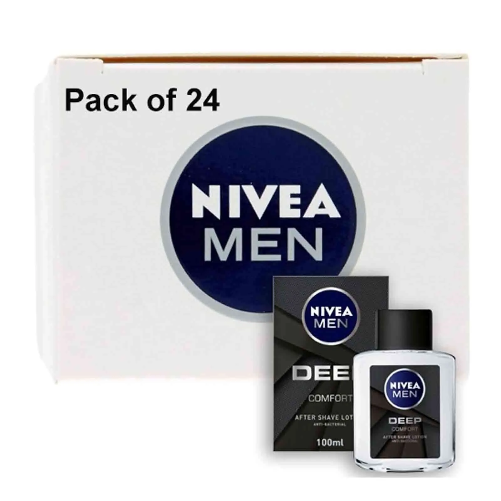 AFTER SHAVE LOTION ANTI BACTERIAL BLACK DEEP COMFORT MEN NIVEA ( 24 X 100 ml )