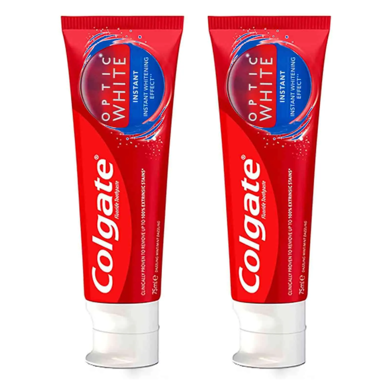 TOOTHPASTE INSTANT WHITENING OPTIC WHITE COLGATE ( 2 X 75 ML )
