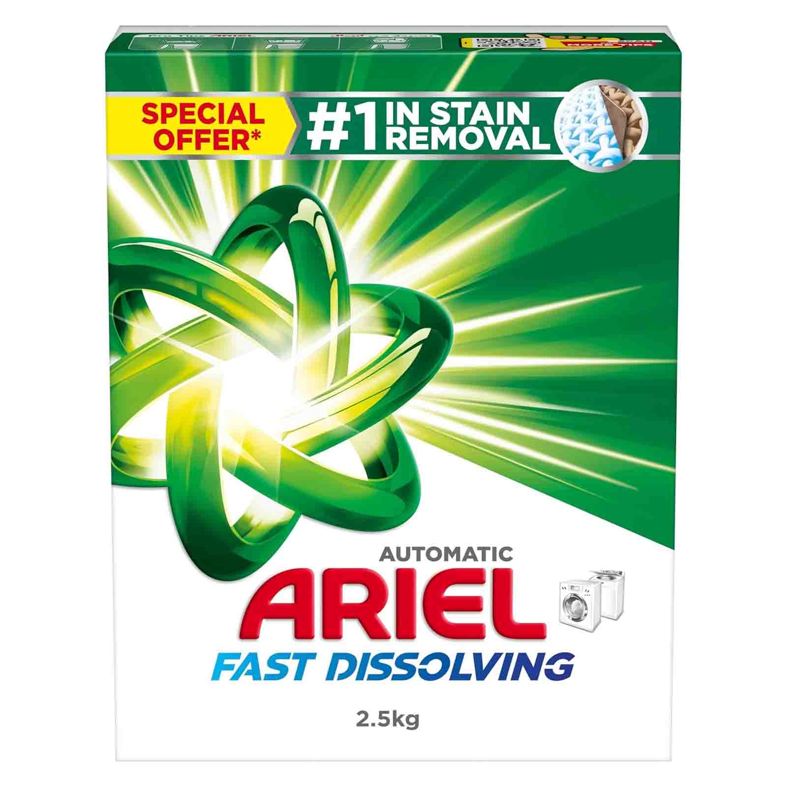 LAUNDRY DETERGENT POWDER AUTOMATIC ORIGINAL FAST DISSOLVING ARIEL ( 2.5 KG )