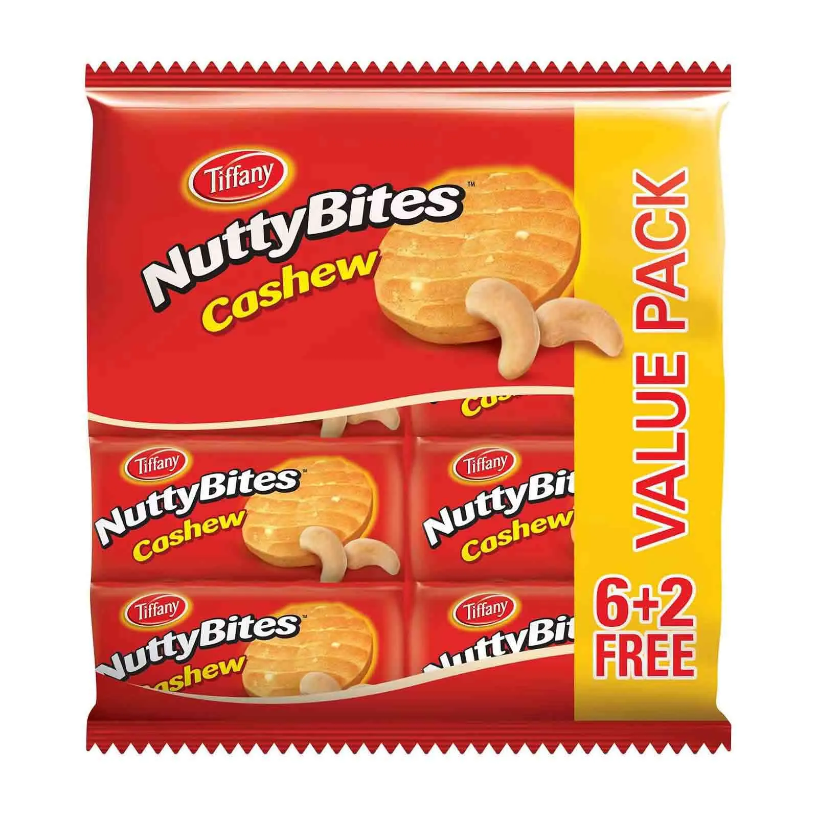 BISCUIT NUTTY BITES CASHEW TIFFANY ( 8 X 72 GM )