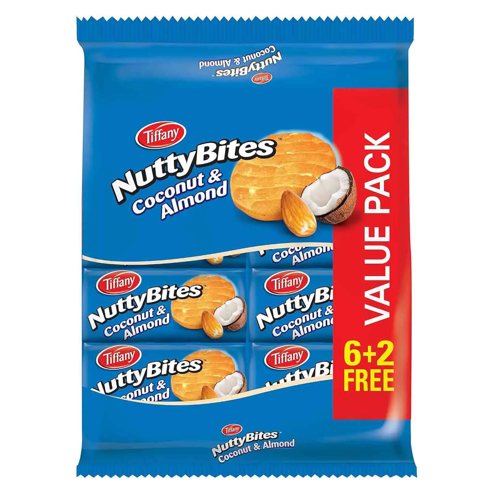 BISCUIT NUTTY BITES COCONUT & ALMOND TIFFANY ( 8 X 72 GM )