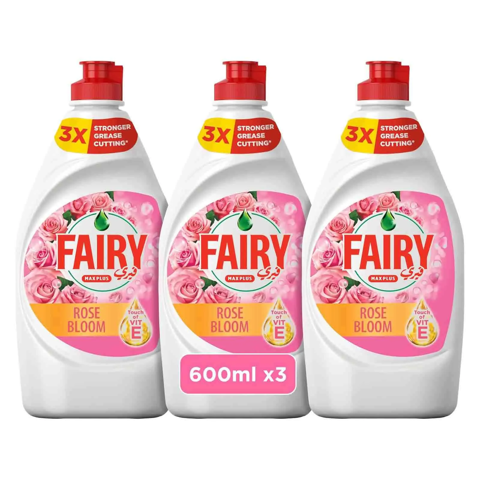 DISHWASHING LIQUID SOAP ROSE BLOOM FAIRY ( 3 X 600 ML )
