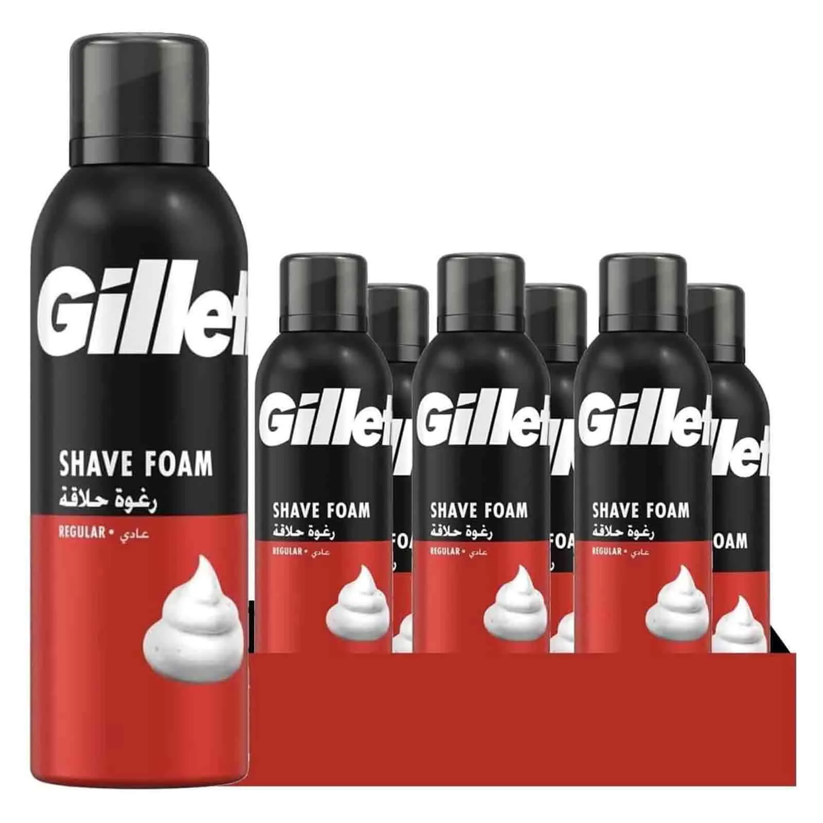 SHAVE FOAM REGULAR GILLETTE ( 6 X 200 ML )