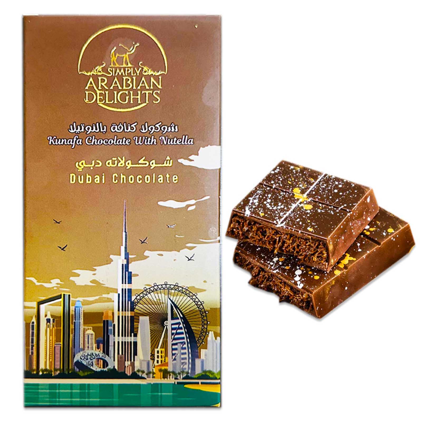 KUNAFA CHOCOLATE WITH NUTELLA DUBAI CHOCOLATE ARABIAN DELIGHTS ( 200 GM )