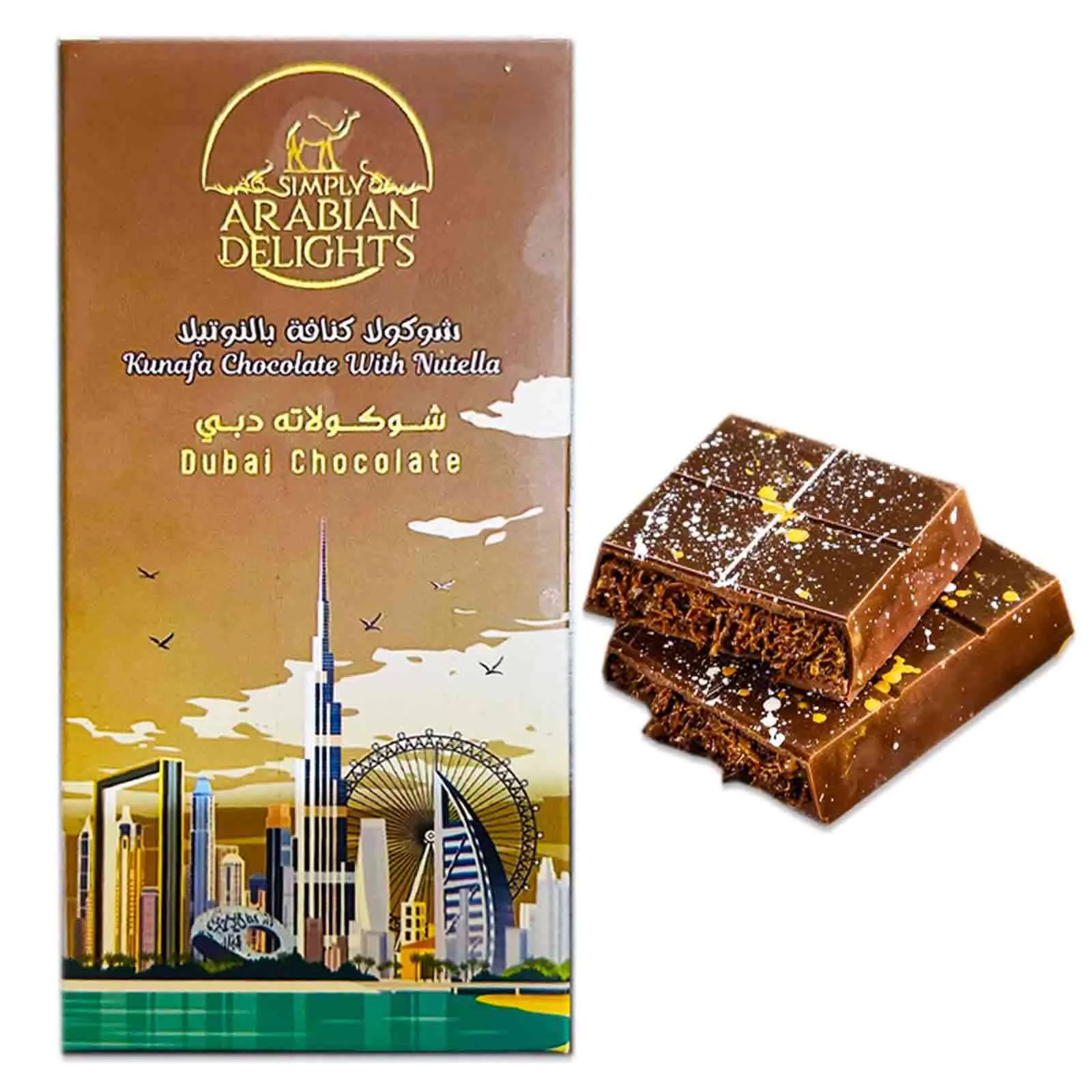KUNAFA CHOCOLATE WITH NUTELLA DUBAI CHOCOLATE ARABIAN DELIGHTS ( 200 GM )