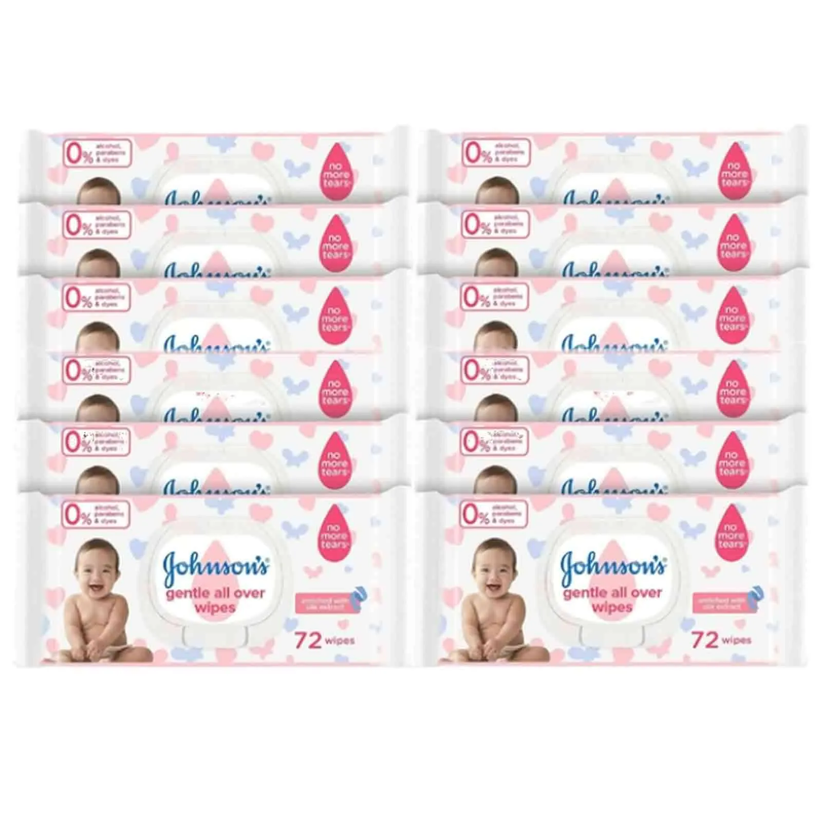 WIPES BABY GENTLE ALL OVER JOHNSONS (2 X 6 X 72 PC)
