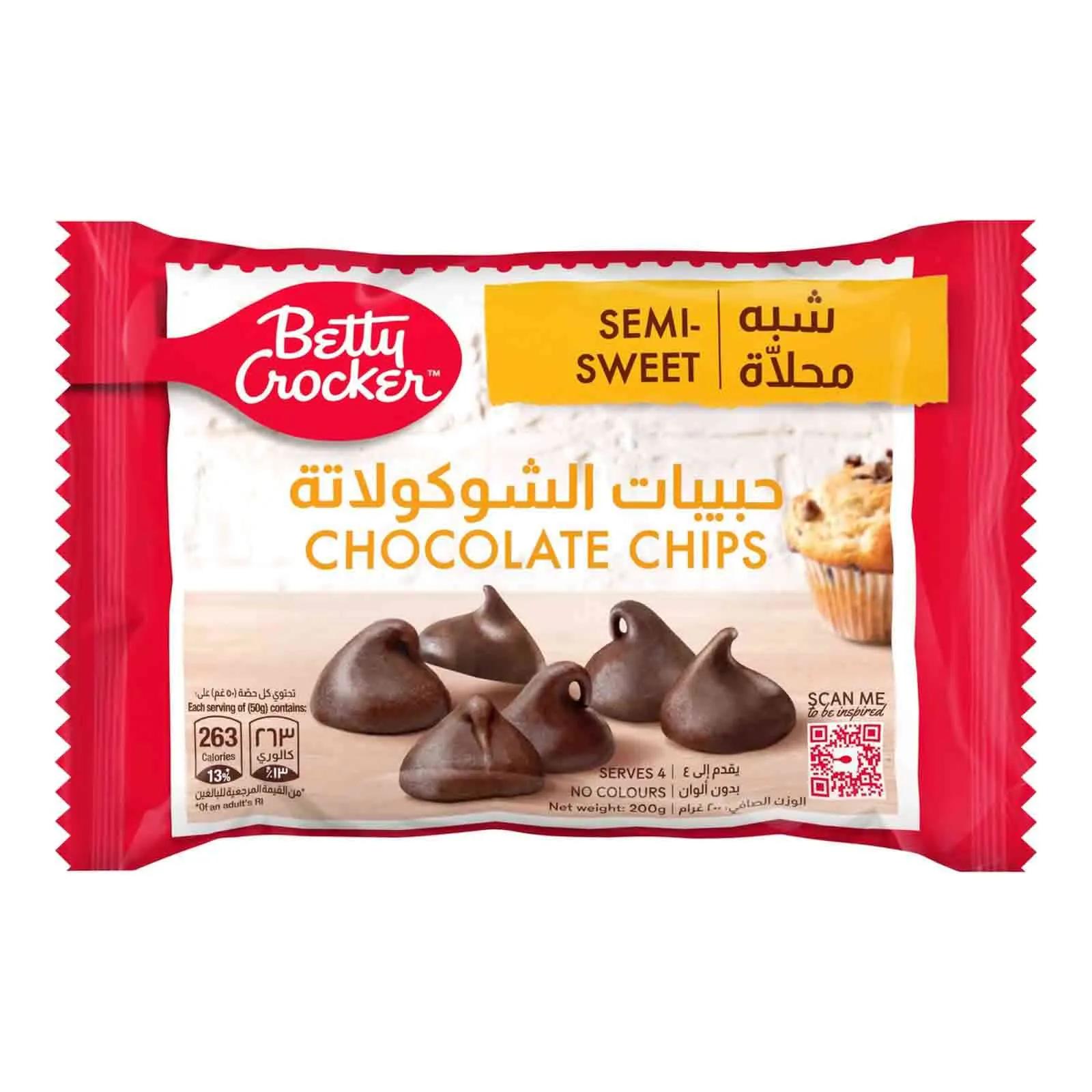 CHOCOLATE CHIPS SEMI SWEET BETTY CROCKER ( 200 GM )