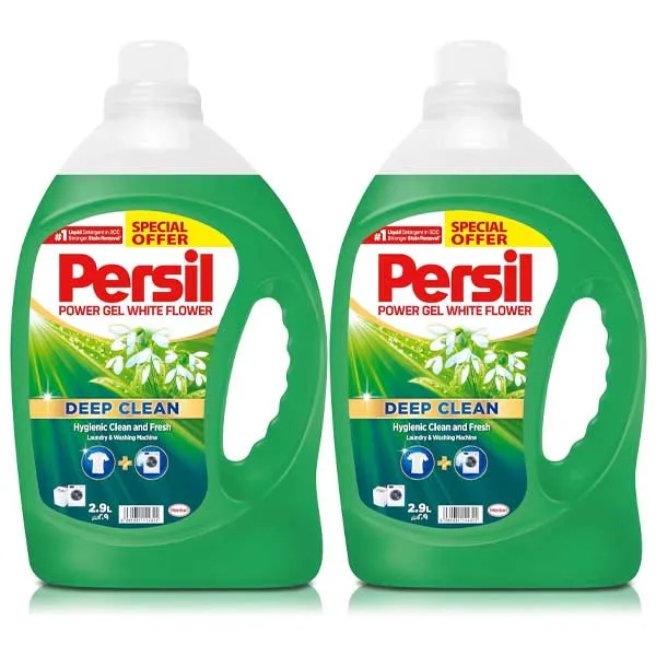 LAUNDRY LIQUID POWER GEL WHITE FLOWER PERSIL ( 2 X 2.9 LTR )