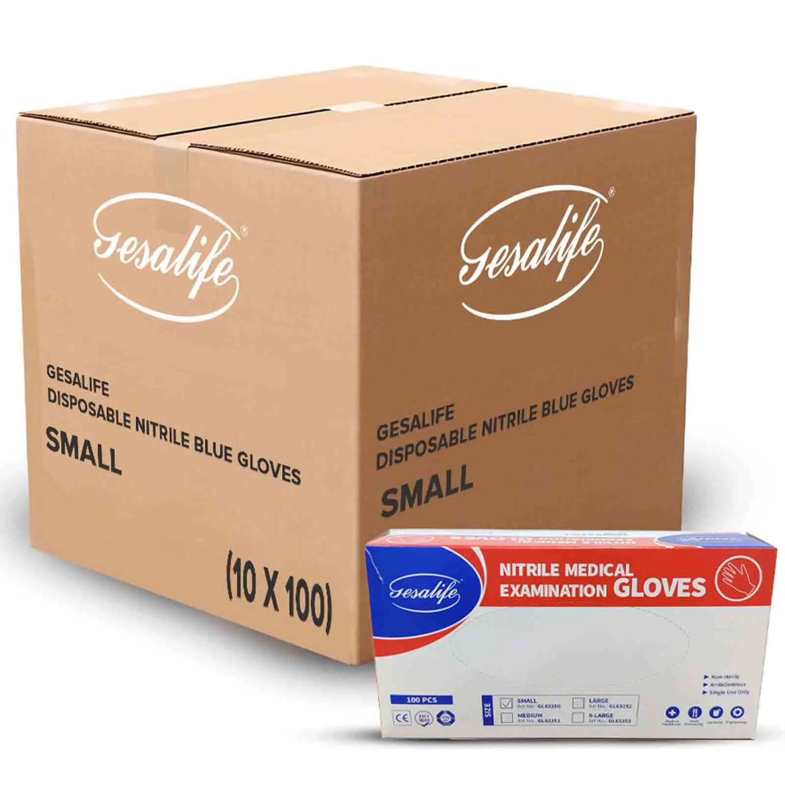 NITRILE GLOVES PF BLUE X SMALL GESALIFE ( 10 X 100 PCS )