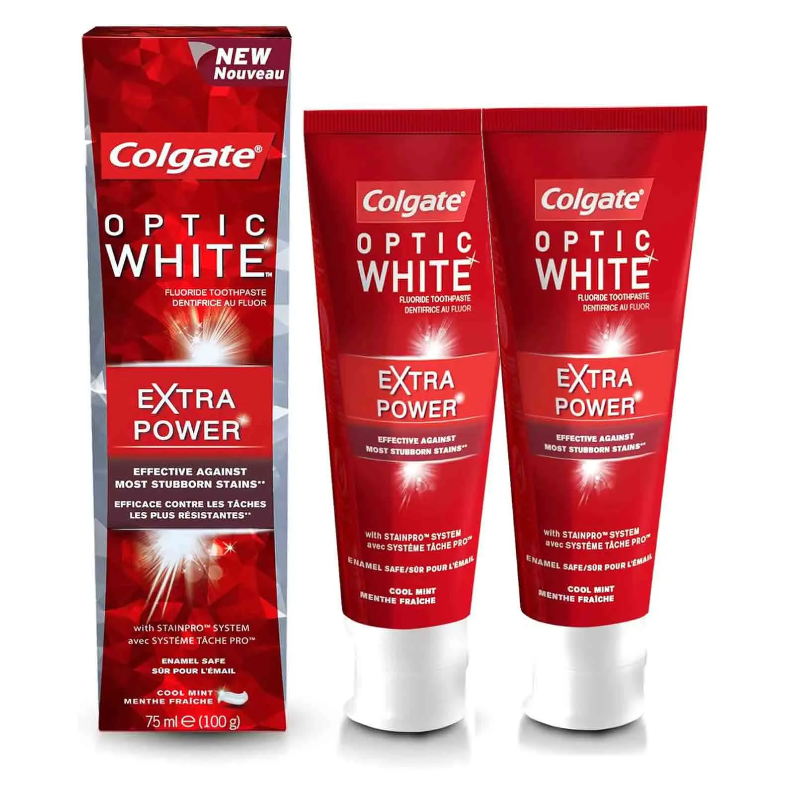 TOOTHPASTE EXTRA POWER OPTIC WHITE COLGATE ( 2 X 75 ML )