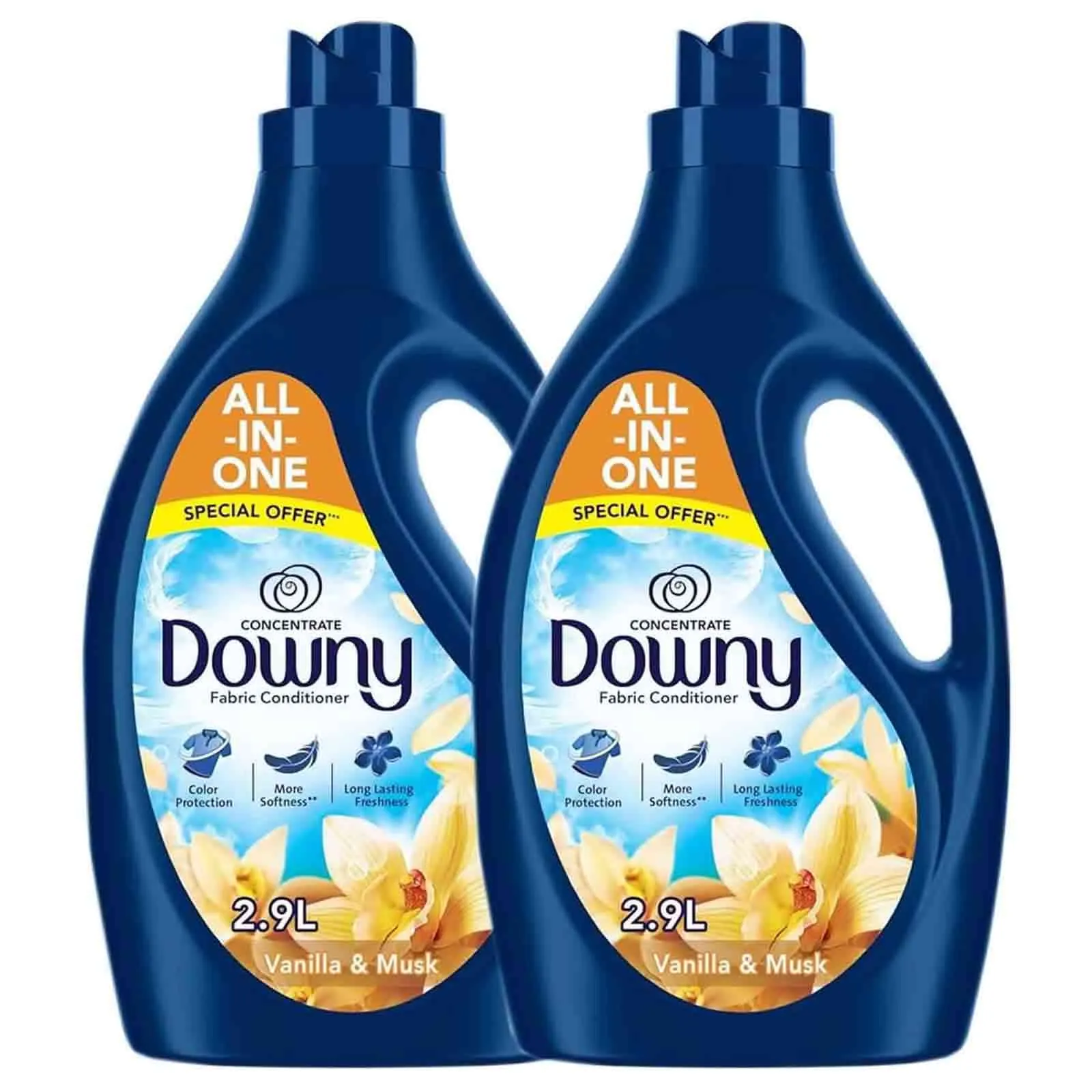 FABRIC CONDITIONER CONCENTRATE VANILLA & MUSK DOWNY ( 2 X 2.9 LTR )