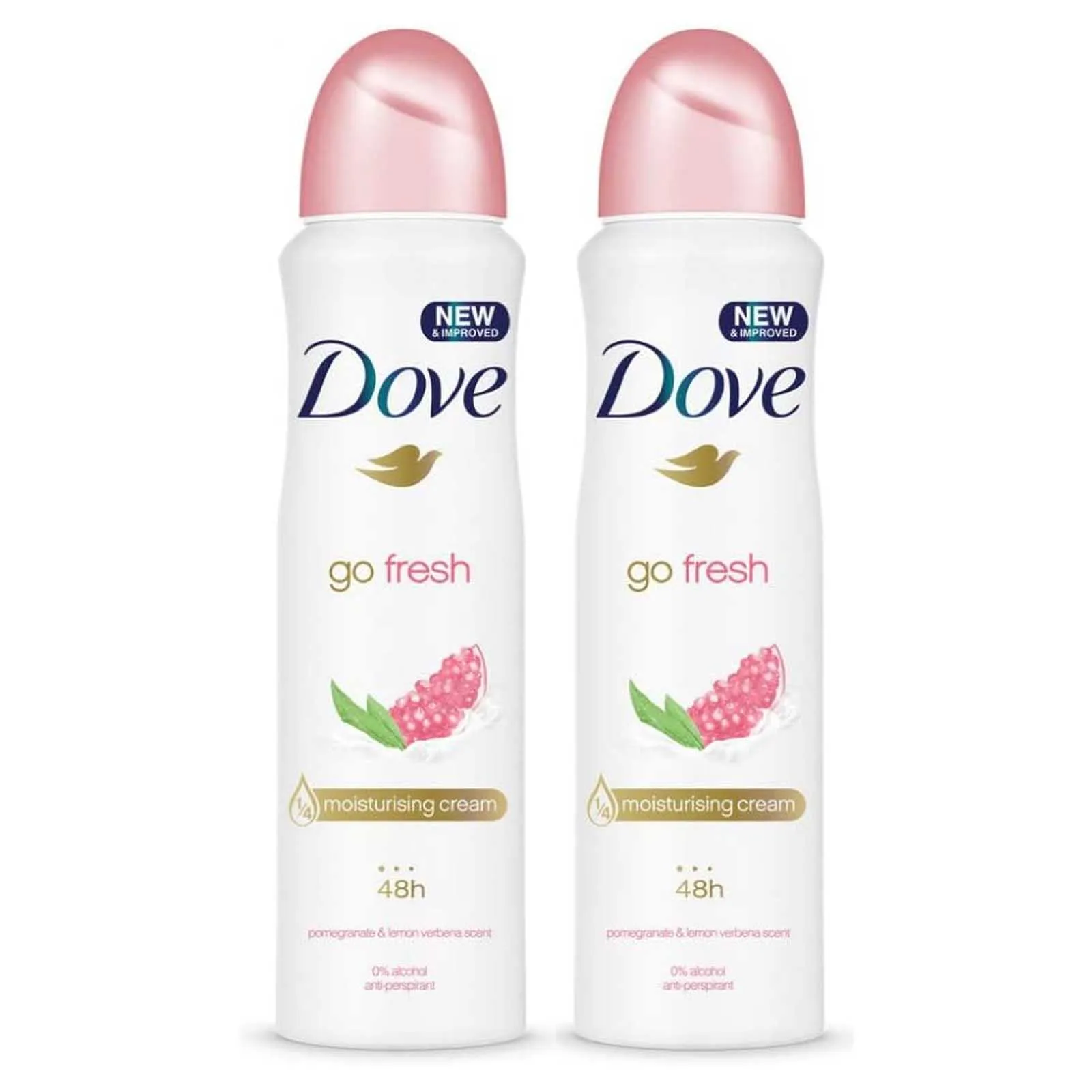 DEODORANT SPRAY GO FRESH POMEGRANATE & LEMON VERBENA SCENT DOVE ( 2 X 250 ML )