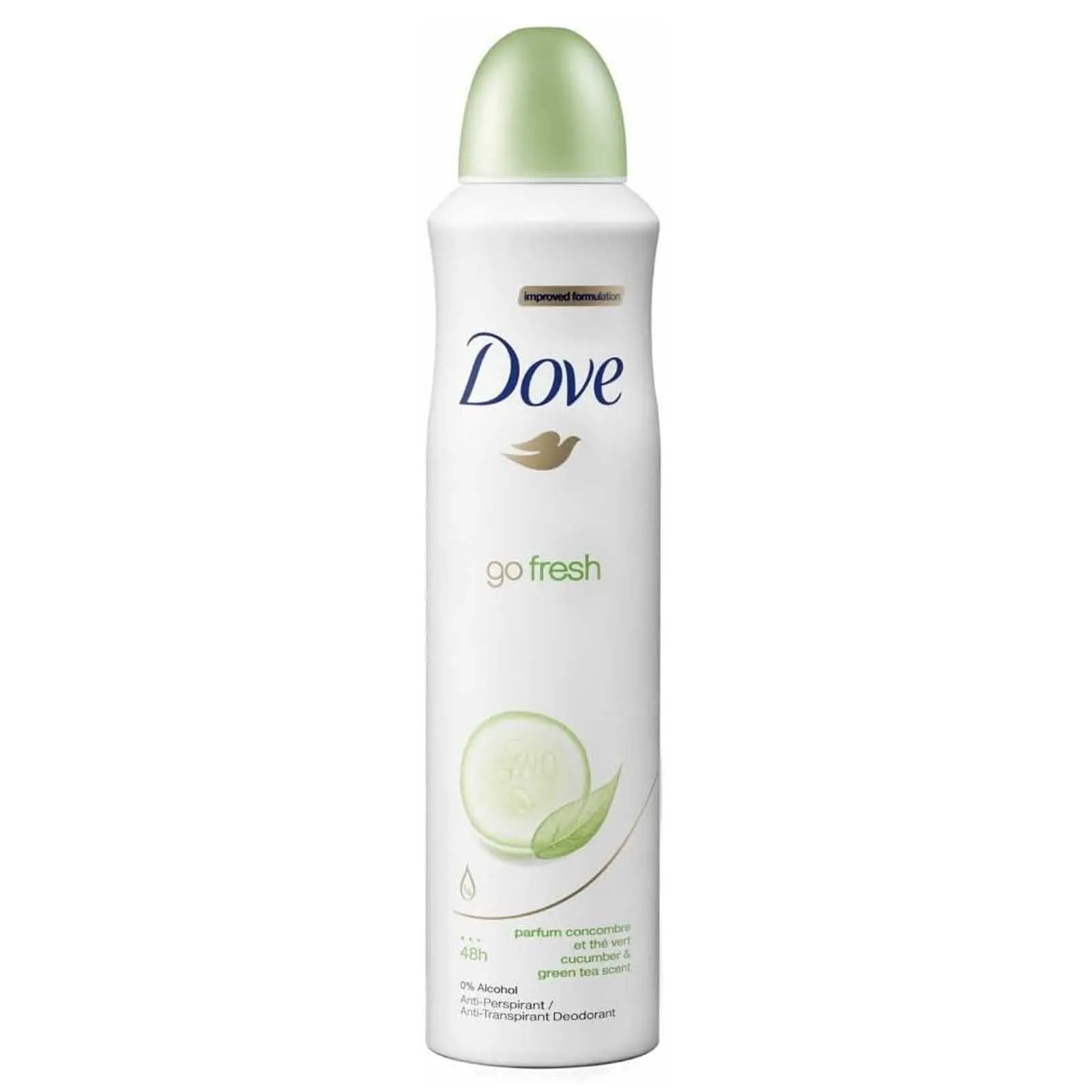 DEODORANT SPRAY GO FRESH CUCUMBER AND GREEN TEA SCENT DOVE ( 250 ML )