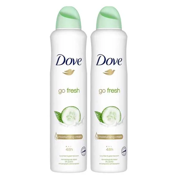 DEODORANT SPRAY GO FRESH CUCUMBER AND GREEN TEA SCENT DOVE ( 2 X 250 ML )