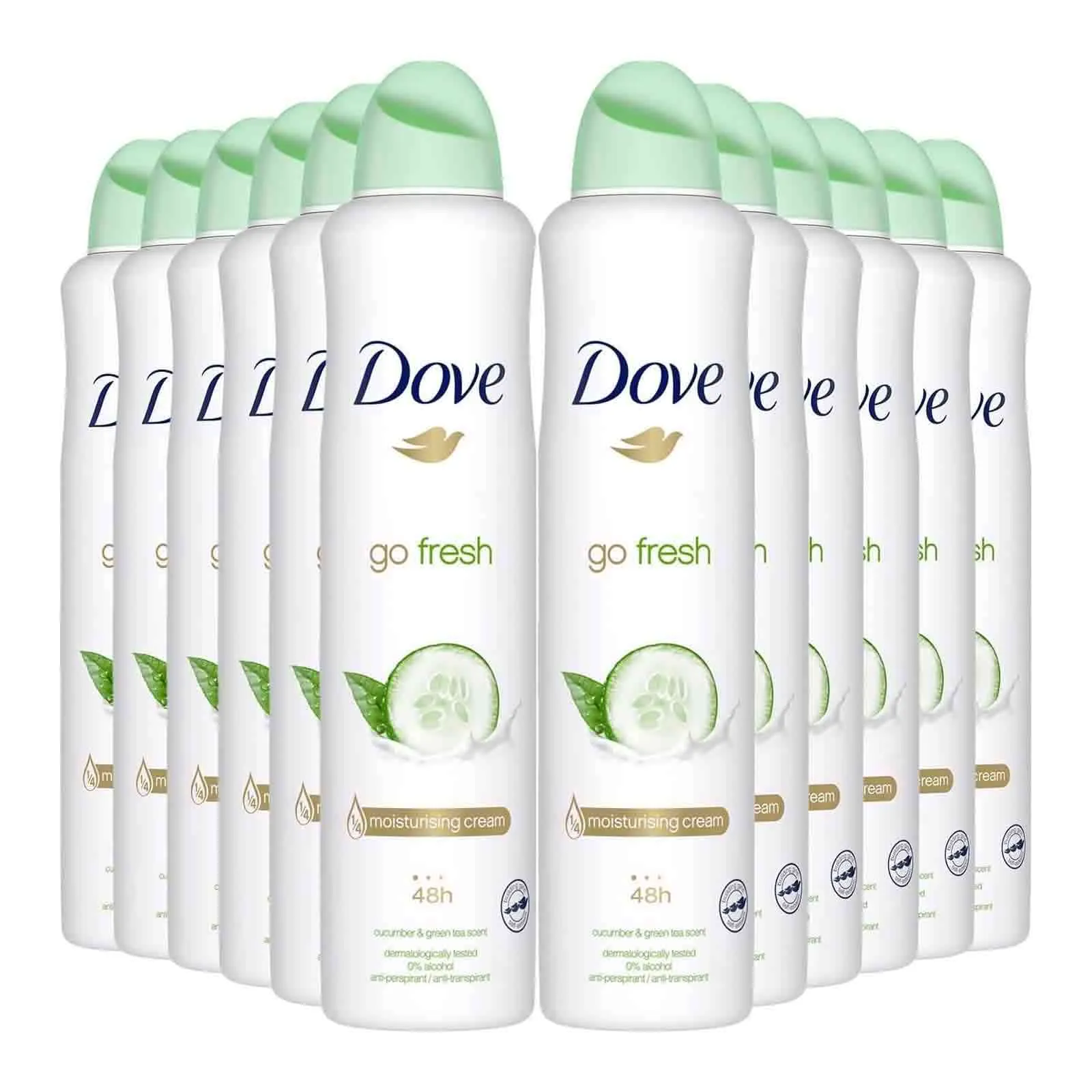 DEODORANT SPRAY GO FRESH CUCUMBER AND GREEN TEA SCENT DOVE ( 6 X 250 ML )
