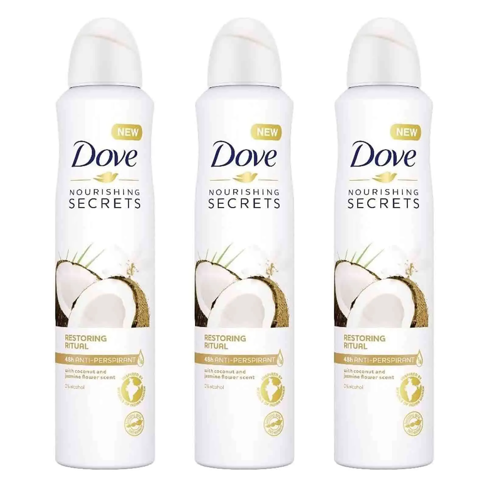 DEODORANT SPRAY RESTORING RITUAL WITH COCONUT AND JASMINE FLOWER SCENT DOVE ( 3 X 250 ML )