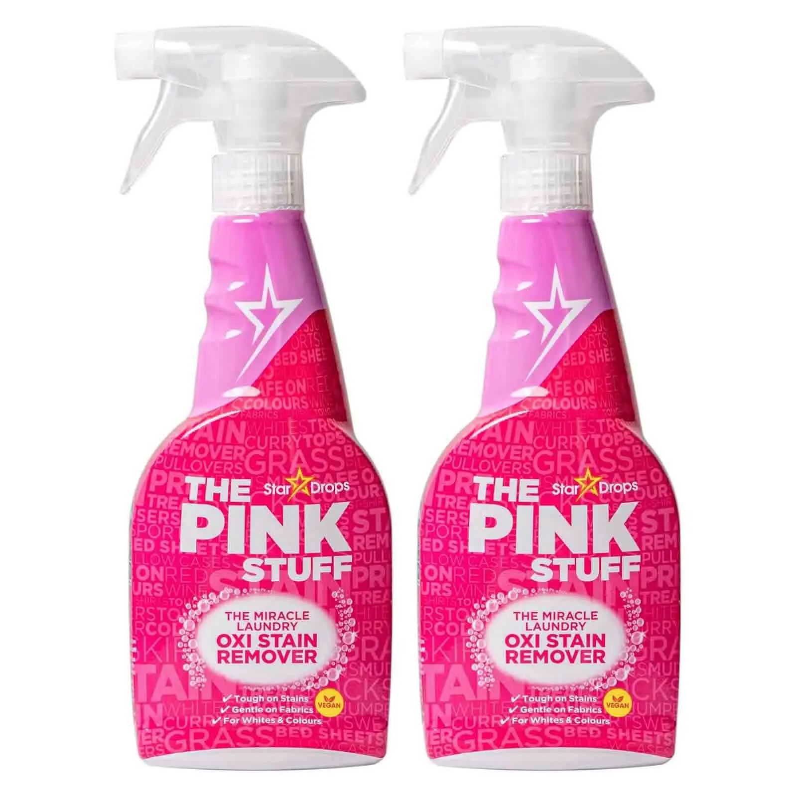 LAUNDRY OXI STAIN REMOVER SPRAY THE PINK STUFF STAR DROPS ( 2 X 500 ML )