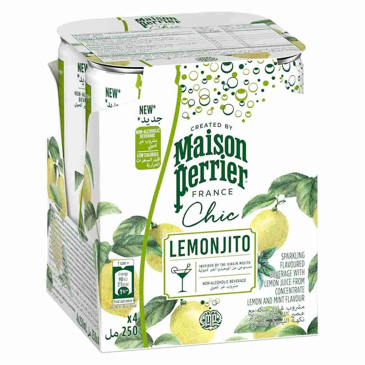 BEVERAGE SPARKLING CHIC LEMONJITO MAISON PERRIER ( 4 X 250 ML )