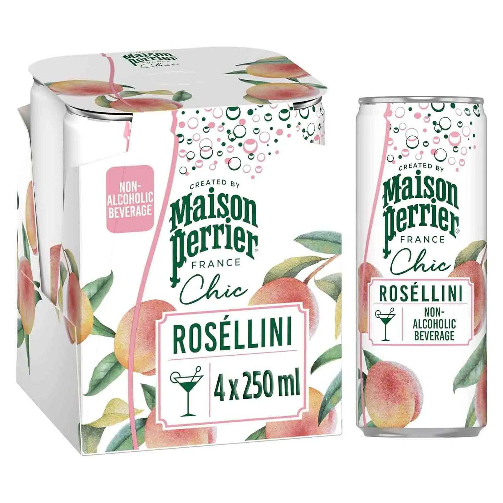 BEVERAGE SPARKLING CHIC ROSELLINI MAISON PERRIER ( 4 X 250 ML )