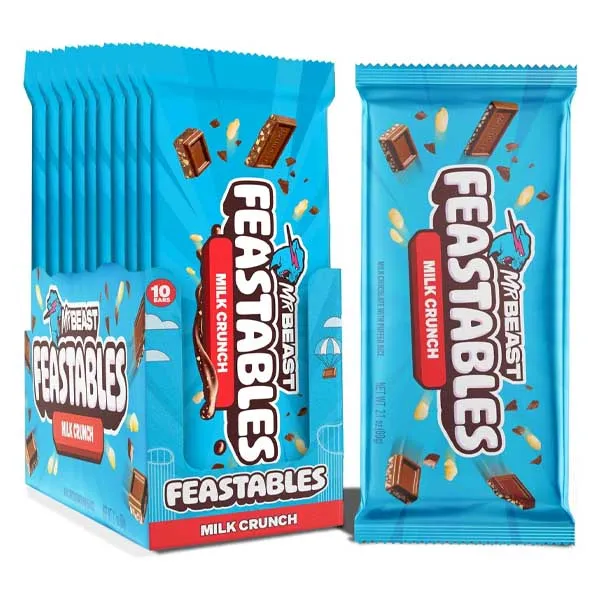 CHOCOLATE BAR MILK CRUNCH FEASTABLES  ( 10 X 60 GM )