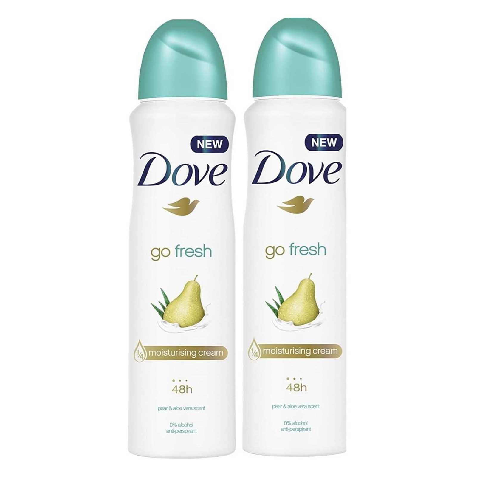 DEODORANT SPRAY GO FRESH PEAR & ALOE VERA SCENT DOVE ( 2 X 250 ML )