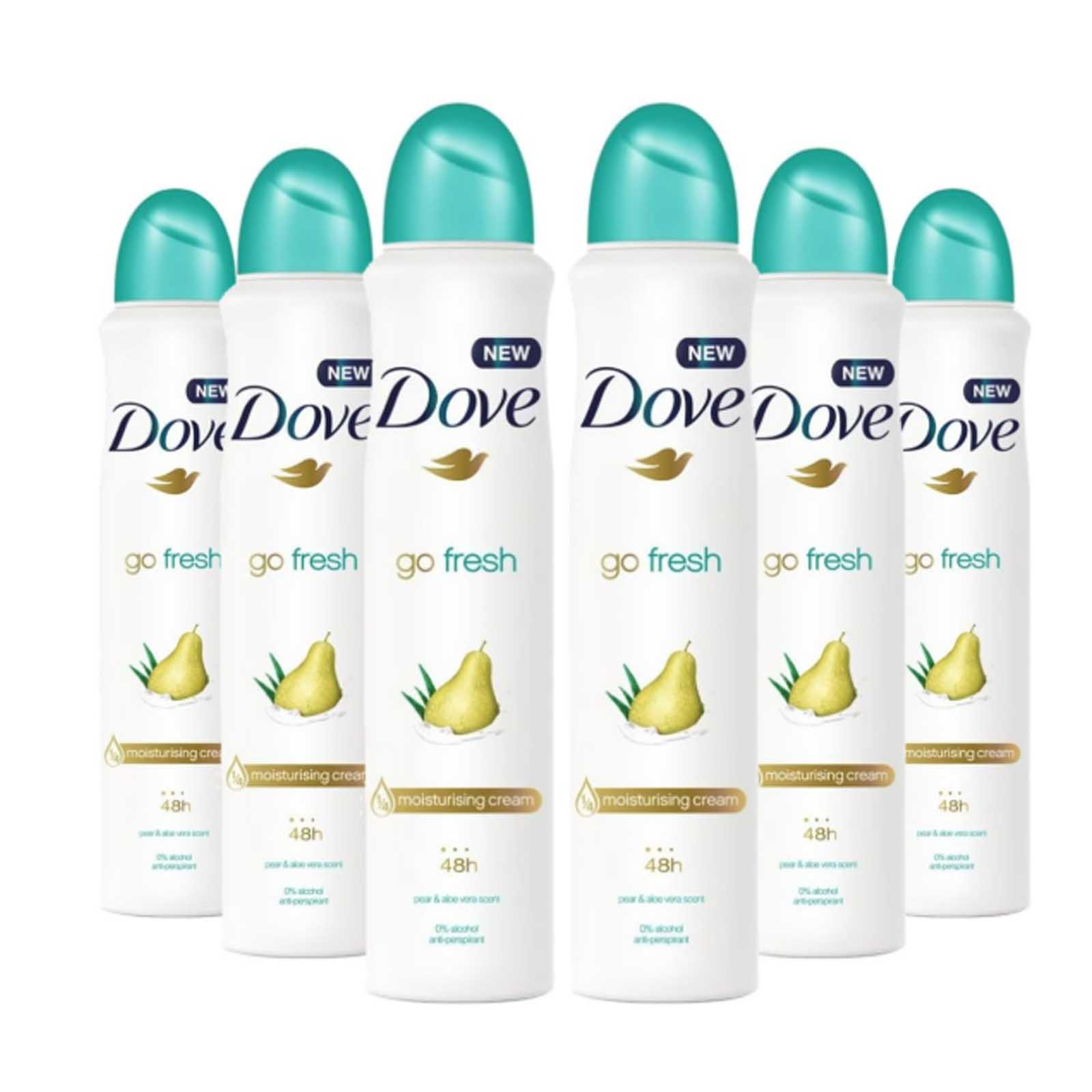 DEODORANT SPRAY GO FRESH PEAR & ALOE VERA SCENT DOVE ( 6 X 250 ML )