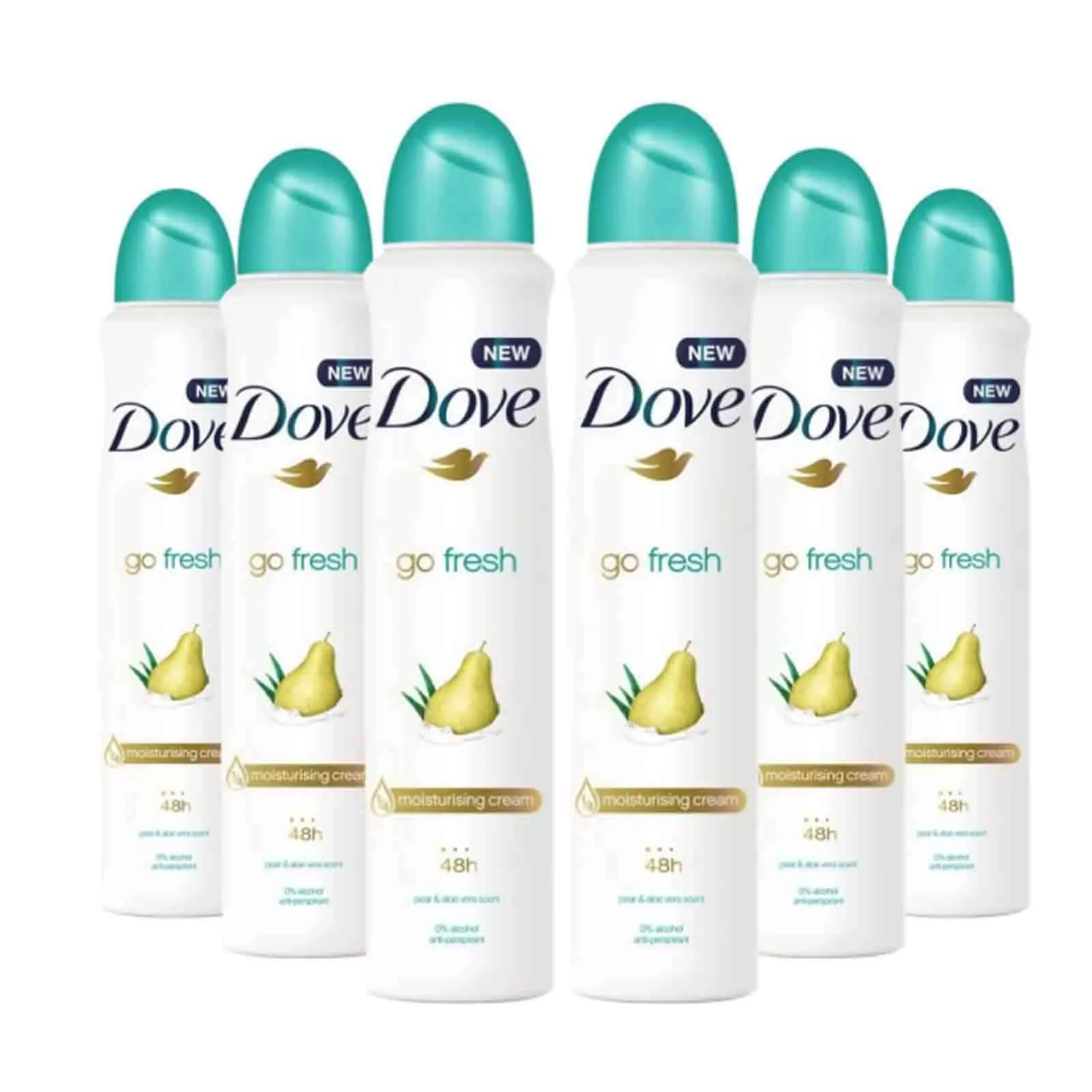 DEODORANT SPRAY GO FRESH PEAR & ALOE VERA SCENT DOVE ( 6 X 250 ML )