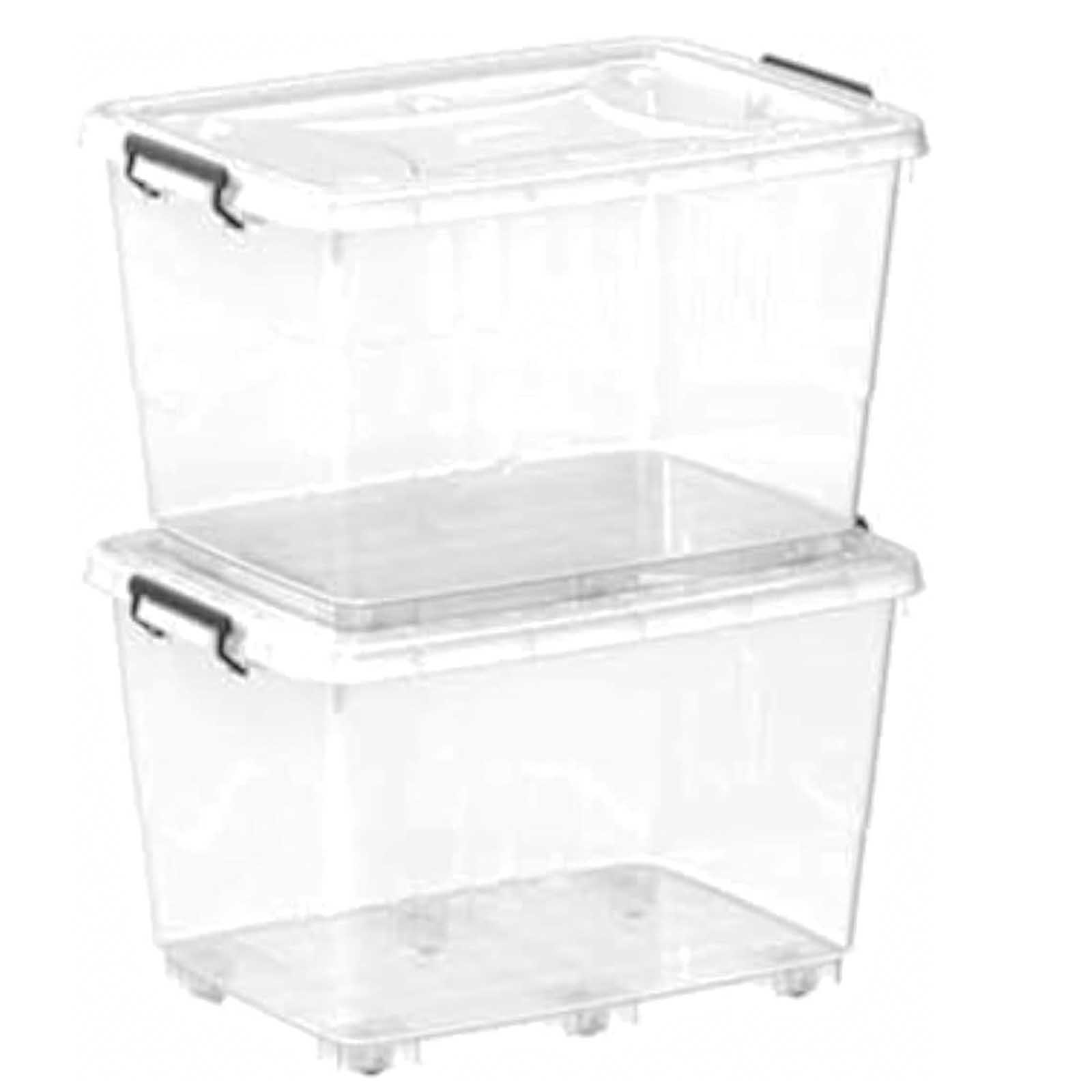 STORAGE BOX PLASTIC WITH WHEELS & LOCKABLE LID 132 L COSMOPLAST ( 2 PC )