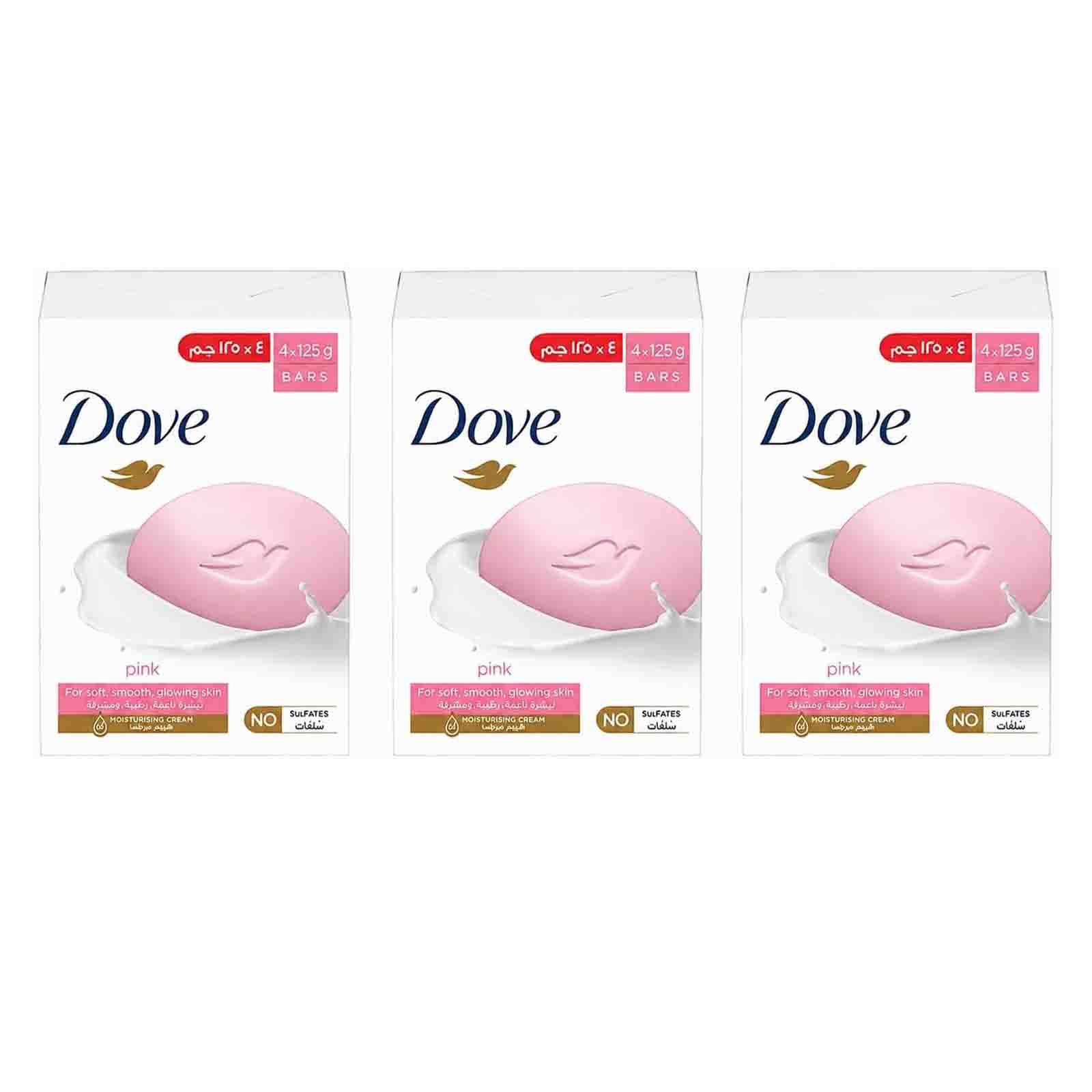 SOAP BEAUTY CREAM BAR PINK DOVE ( 3 X 4 X 125 GM )  