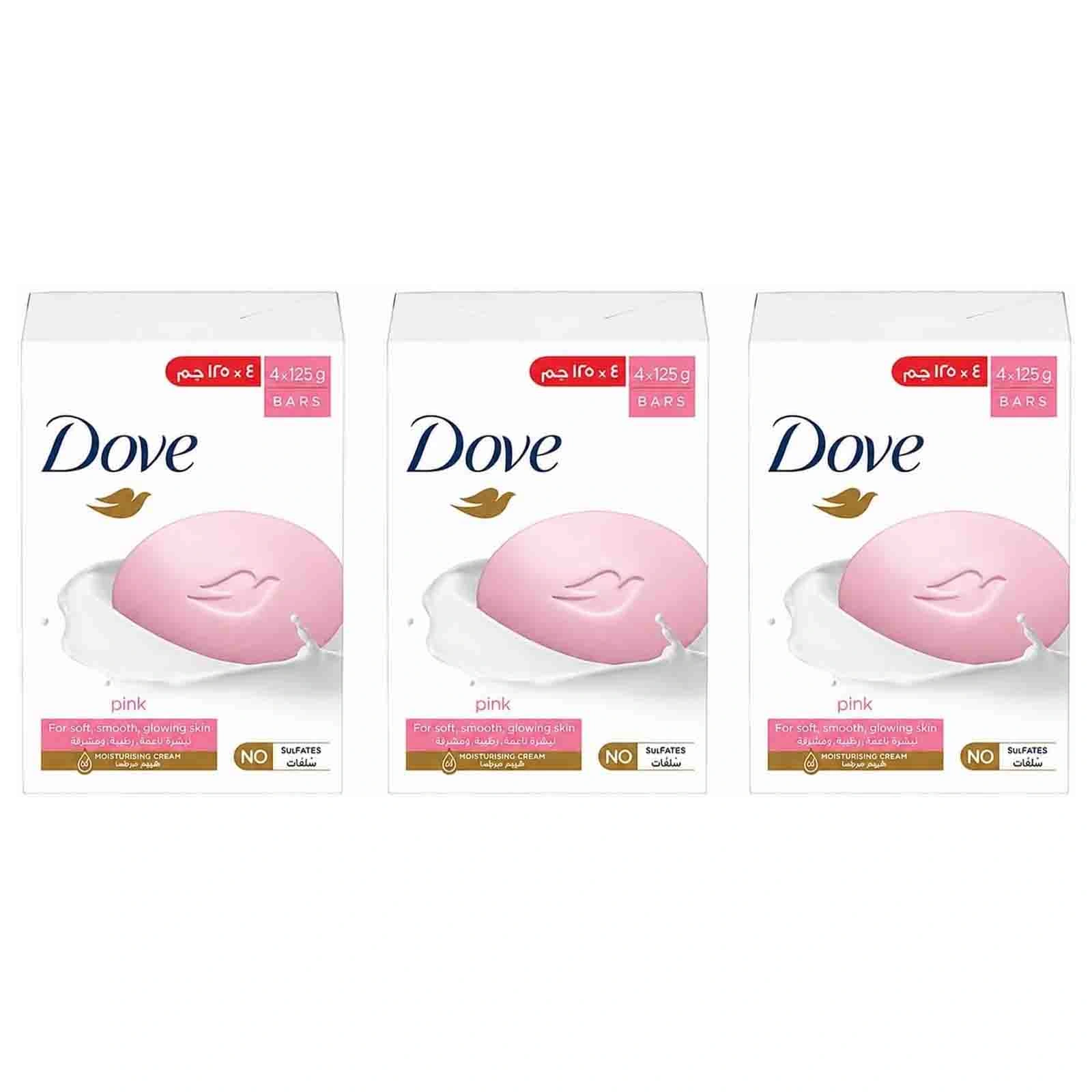 SOAP BEAUTY CREAM BAR PINK DOVE ( 3 X 4 X 125 GM )  